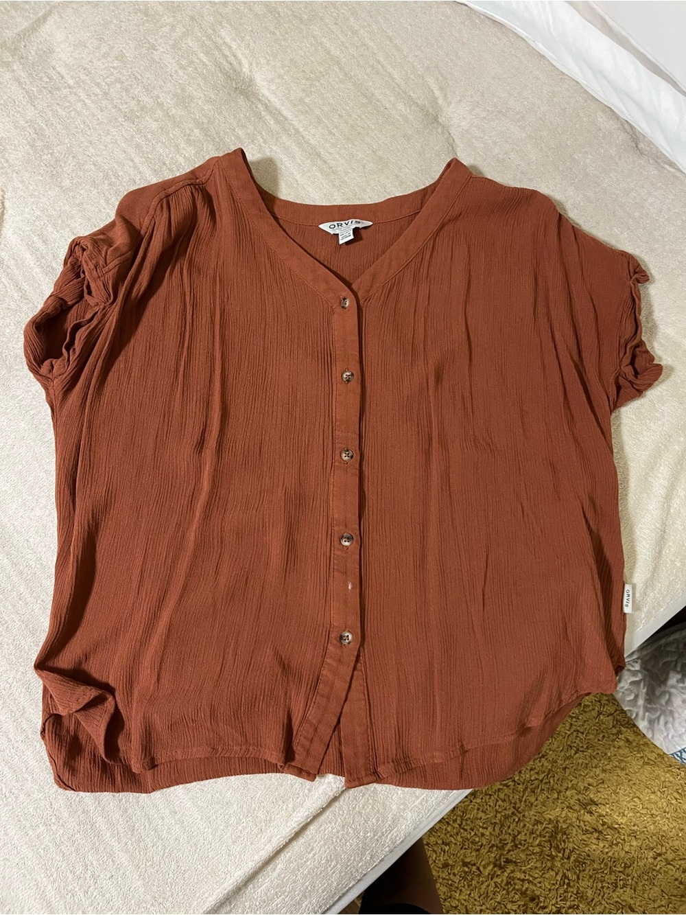 3!!!! Brown, Black & Green ORVIS Women's Button-Front Short Sleeve Tops